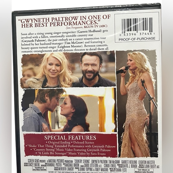 Country Strong (DVD) Movie Case with Red Accents - Picture 4 of 4